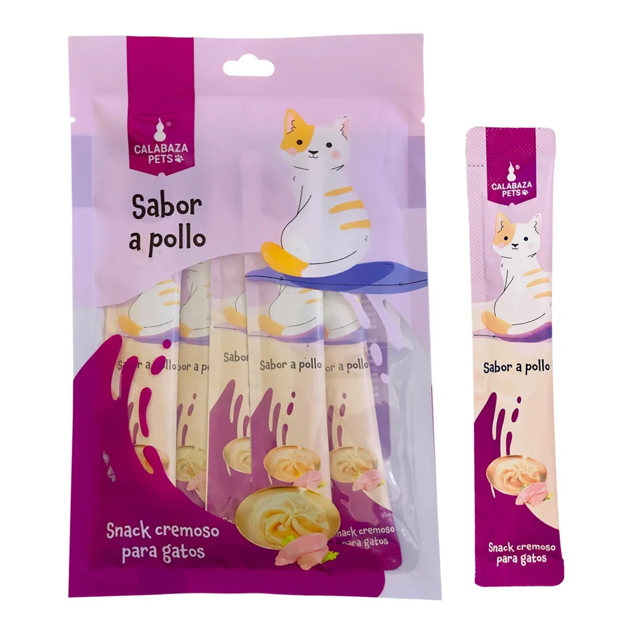 Snack cremoso para gatos sabor a pollo